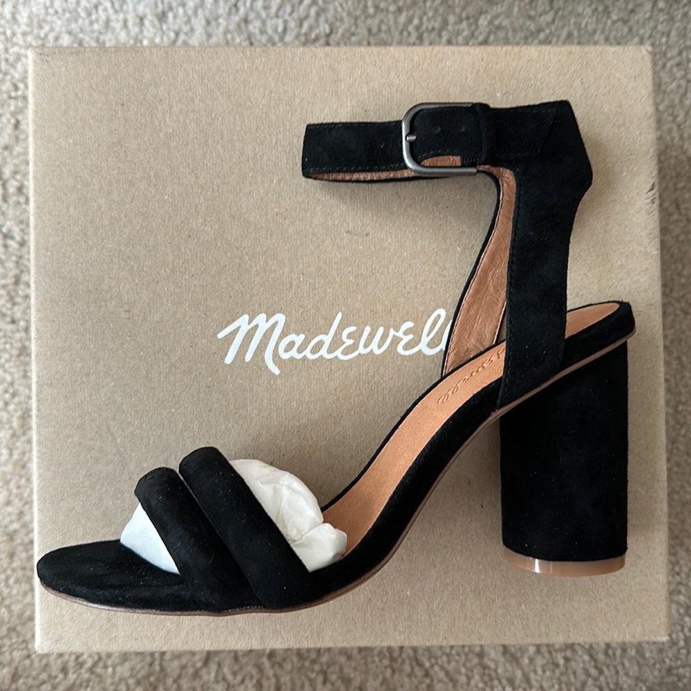 Madewell Ankle Strap Hugh Heeled Sandal - Black